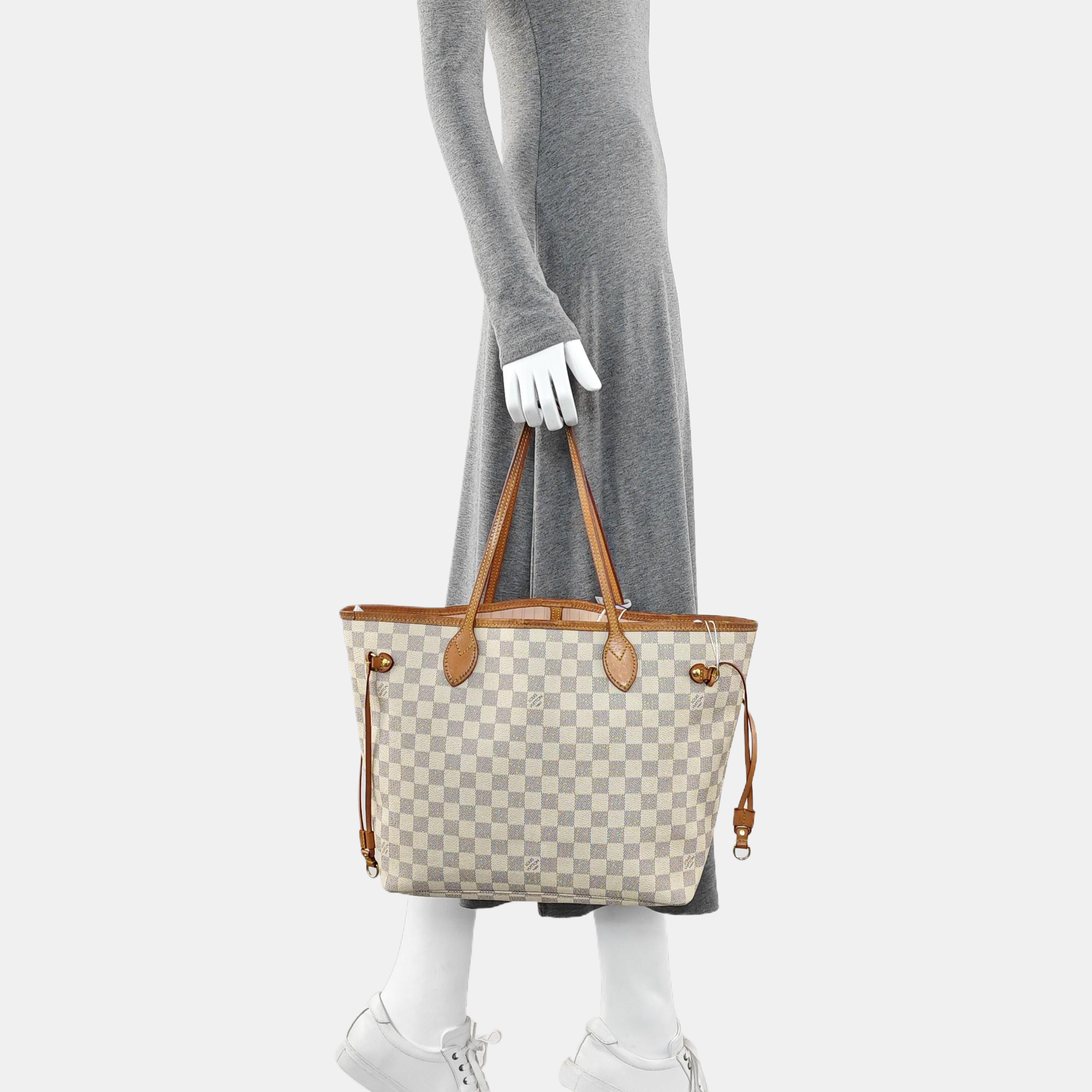 Authenticated pre-owned  NEVERFULL MM Coated Canvas White - Tote Bag at Looply