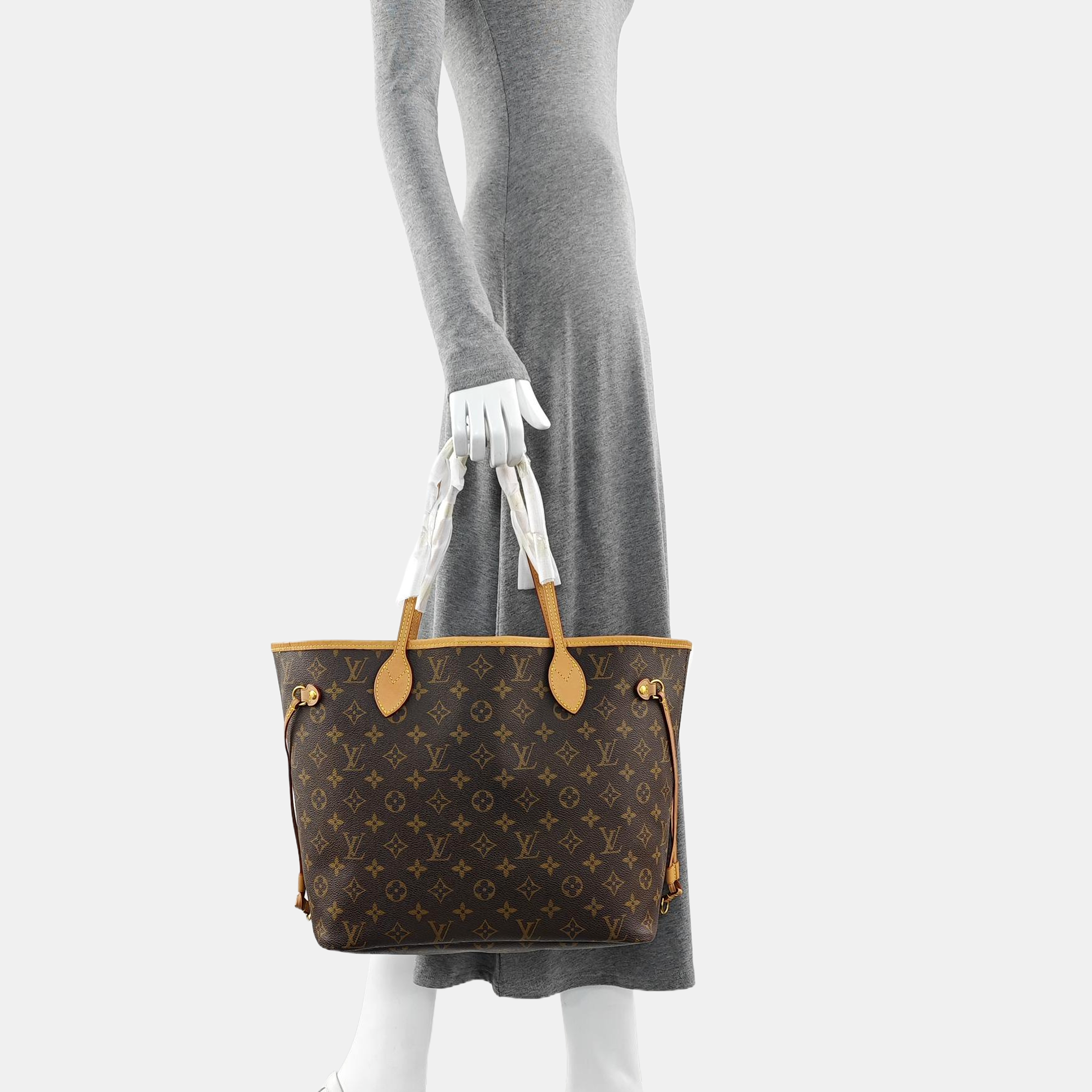 NEVERFULL MM Monogram Coated Canvas Brown
