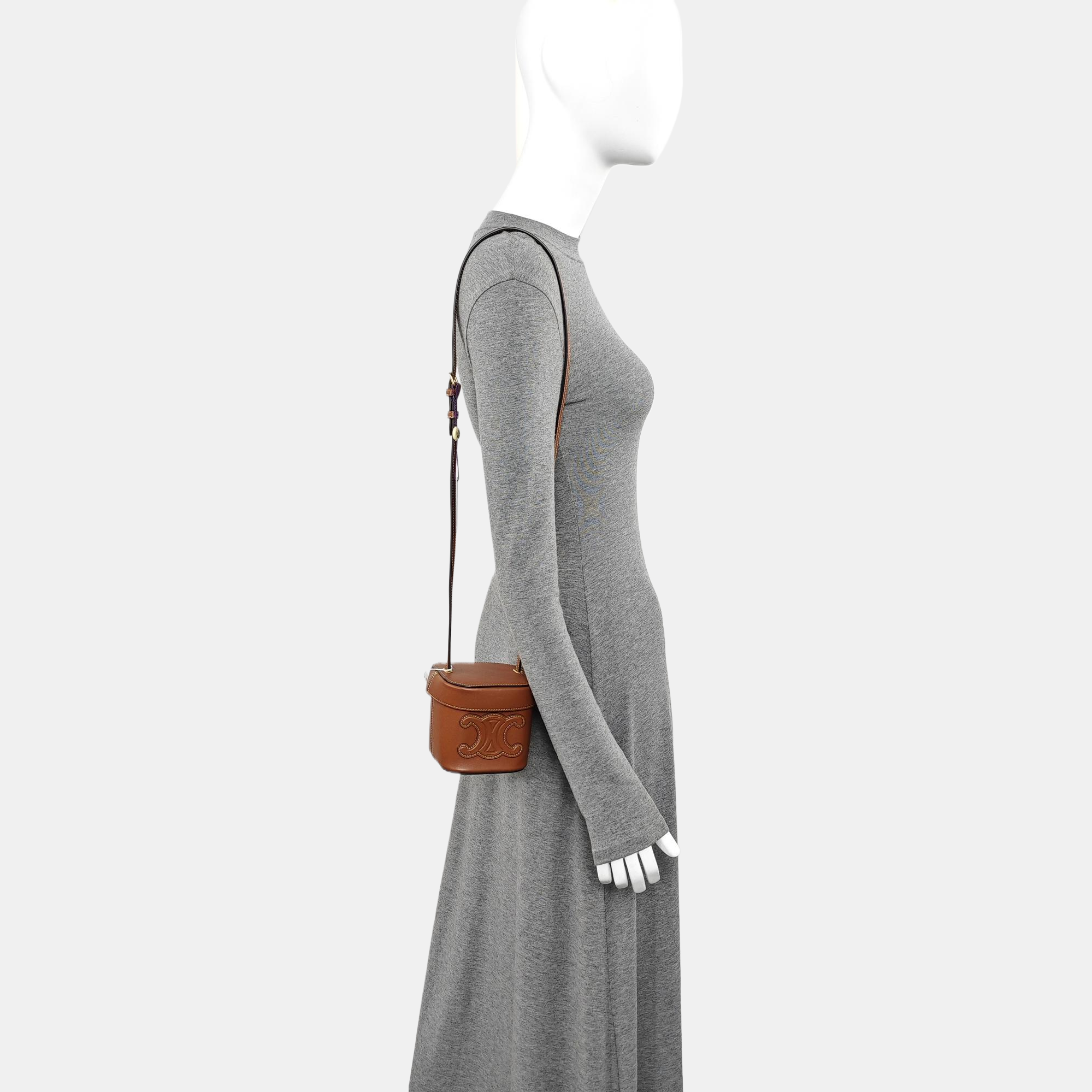 Calfskin Shoulder Bag Brown