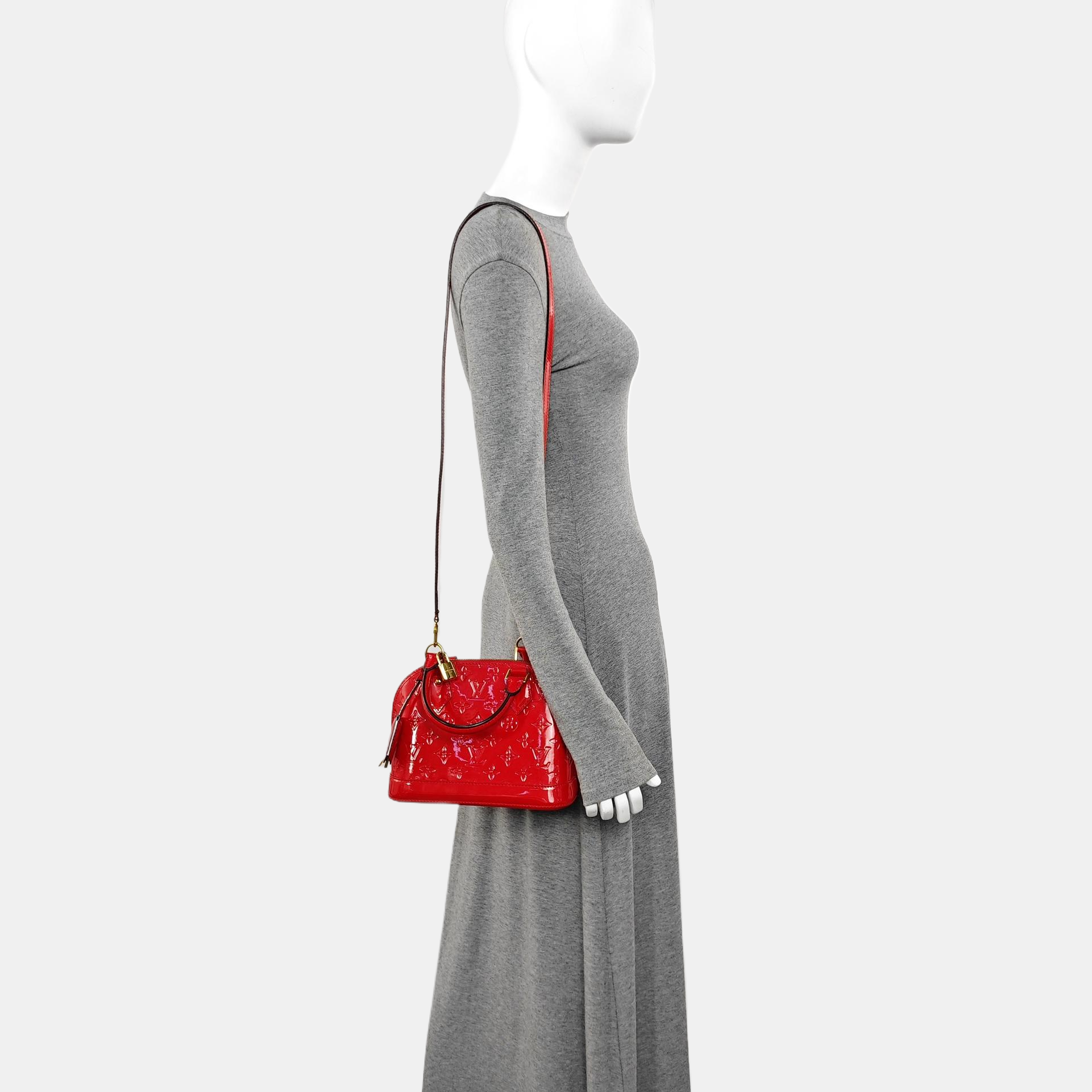 ALMA BB Monogram Patent Leather Red