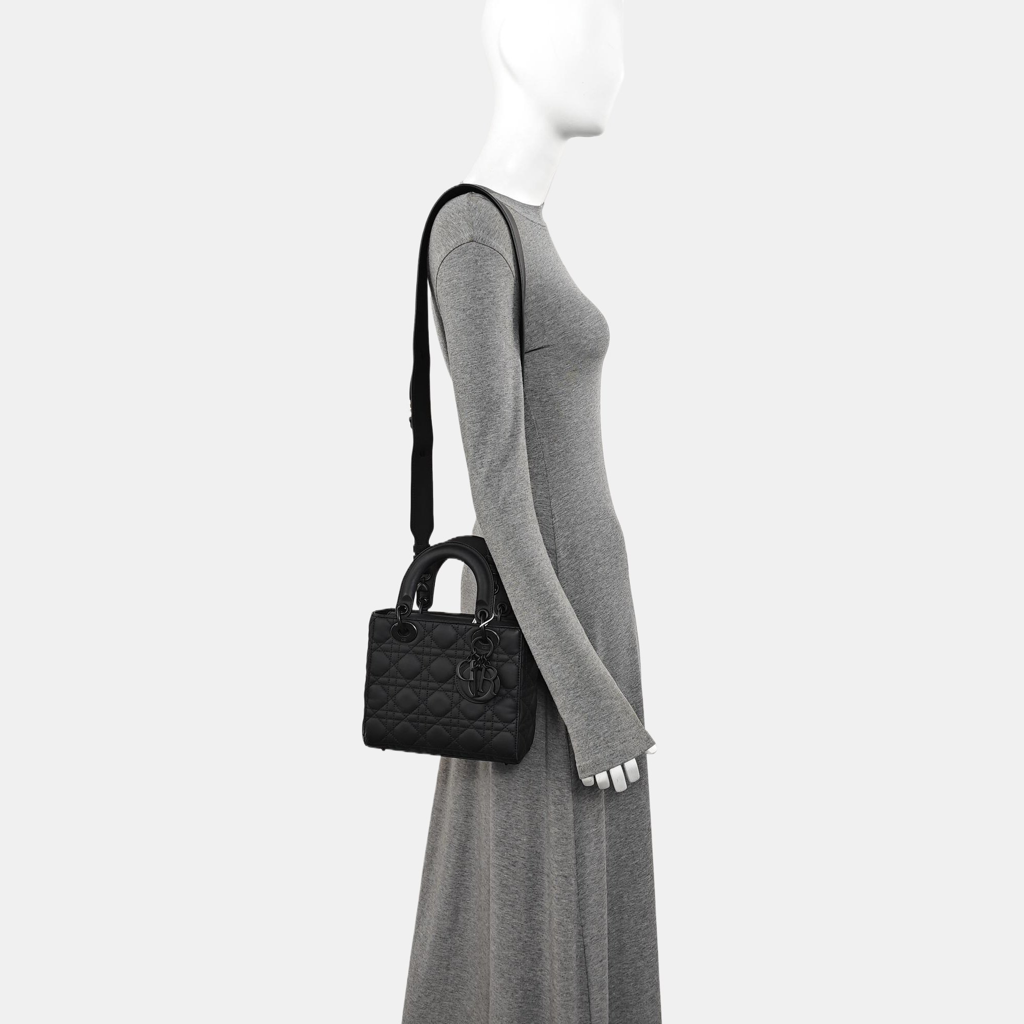 Lady Dior Small Cannage Calfskin Black