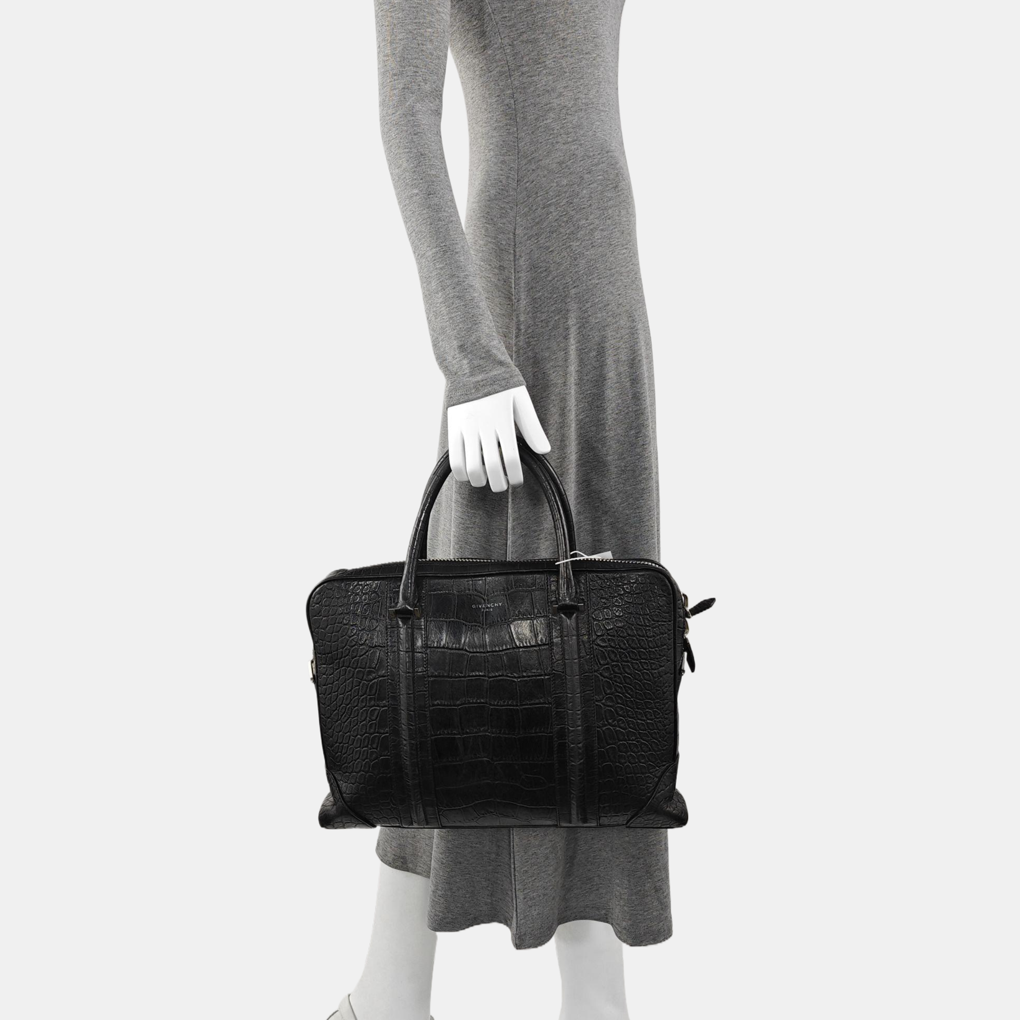 Calfskin Top Handle Bag Black
