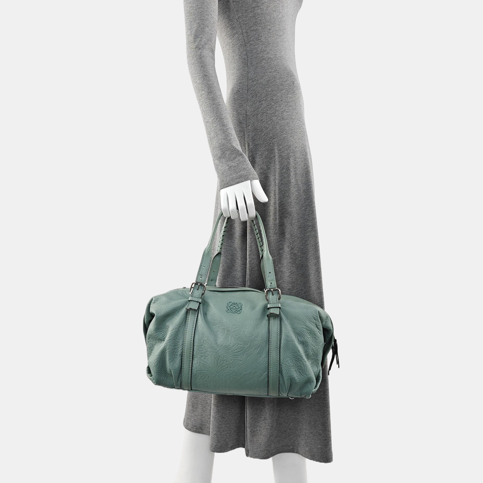 Lambskin Top Handle Bag Blue