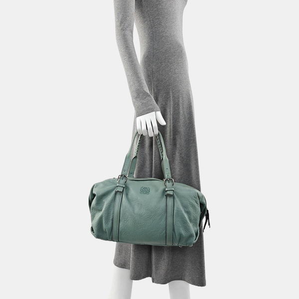 Lambskin Top Handle Bag Blue