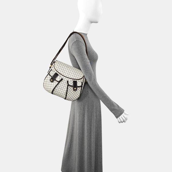 Coated Canvas Shoulder Bag White