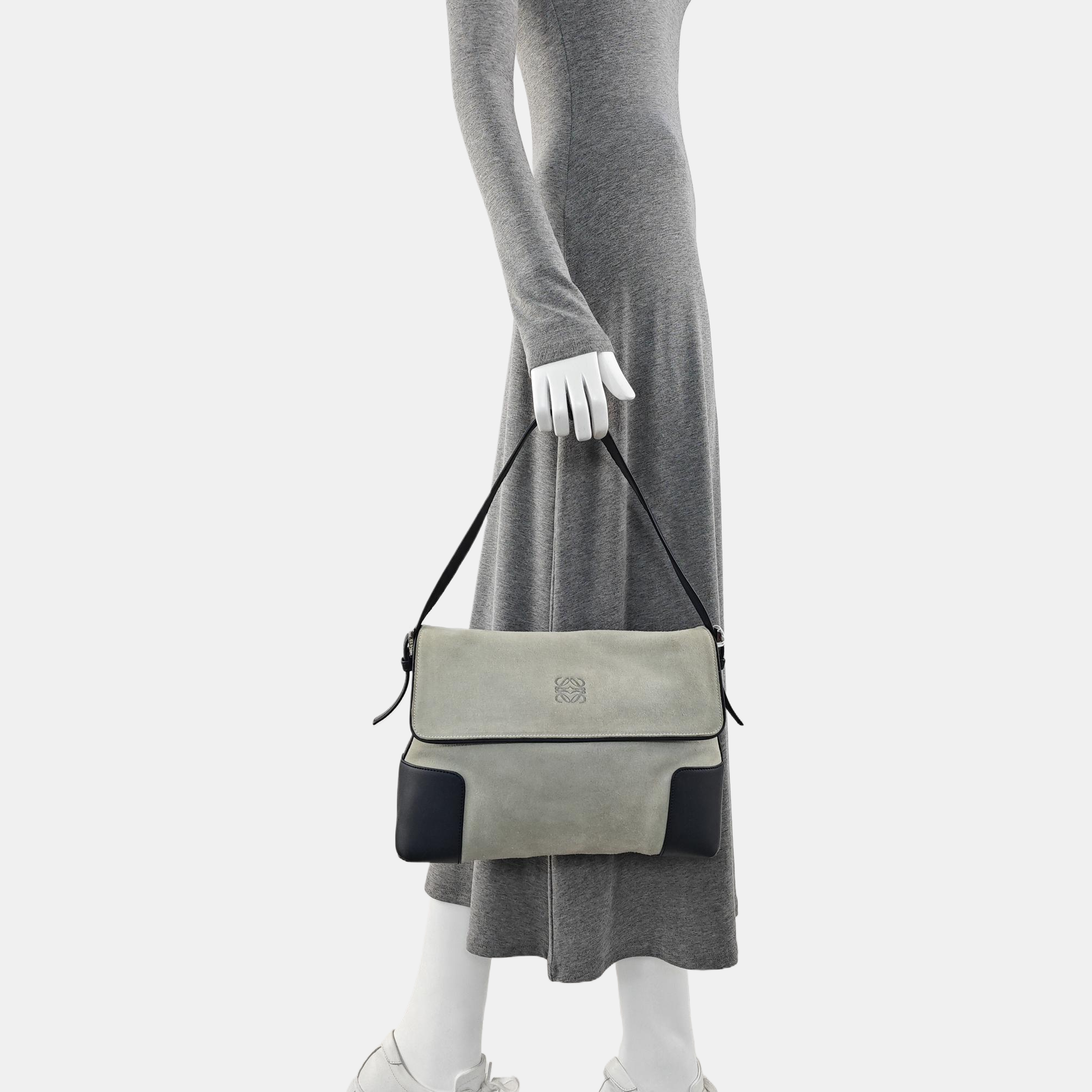 Suede Shoulder Bag Blue