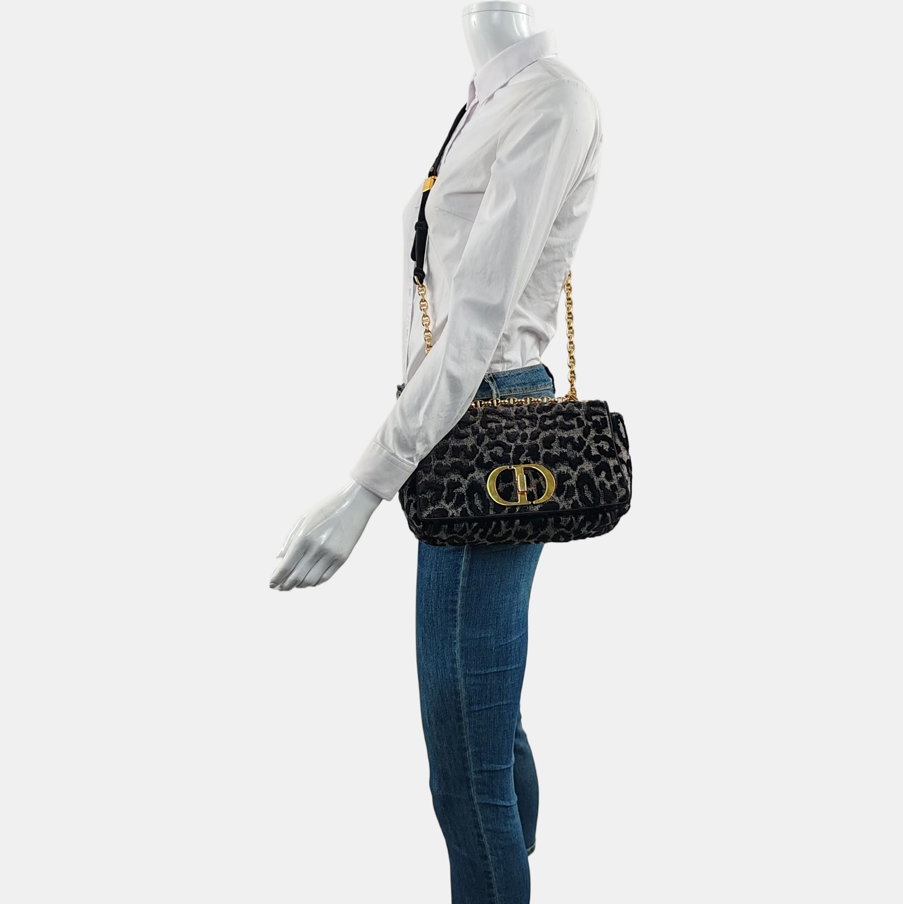 Dior Caro Medium Fabric Black