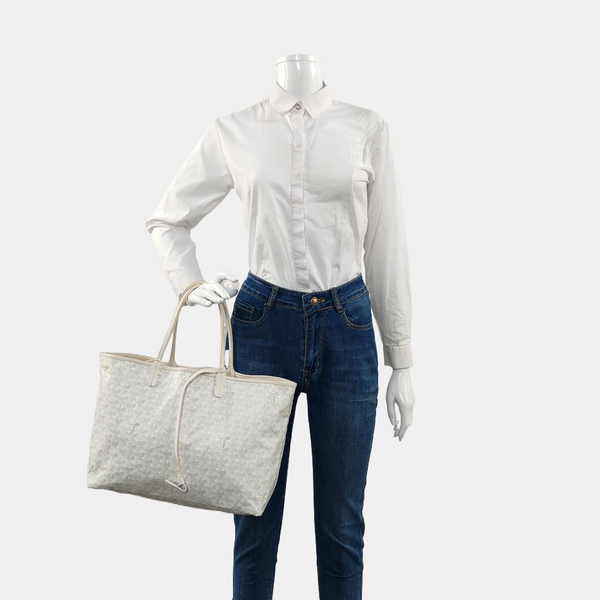 Authenticated pre-owned  Saint Louis PM Coated Canvas White - Tote Bag at Looply
