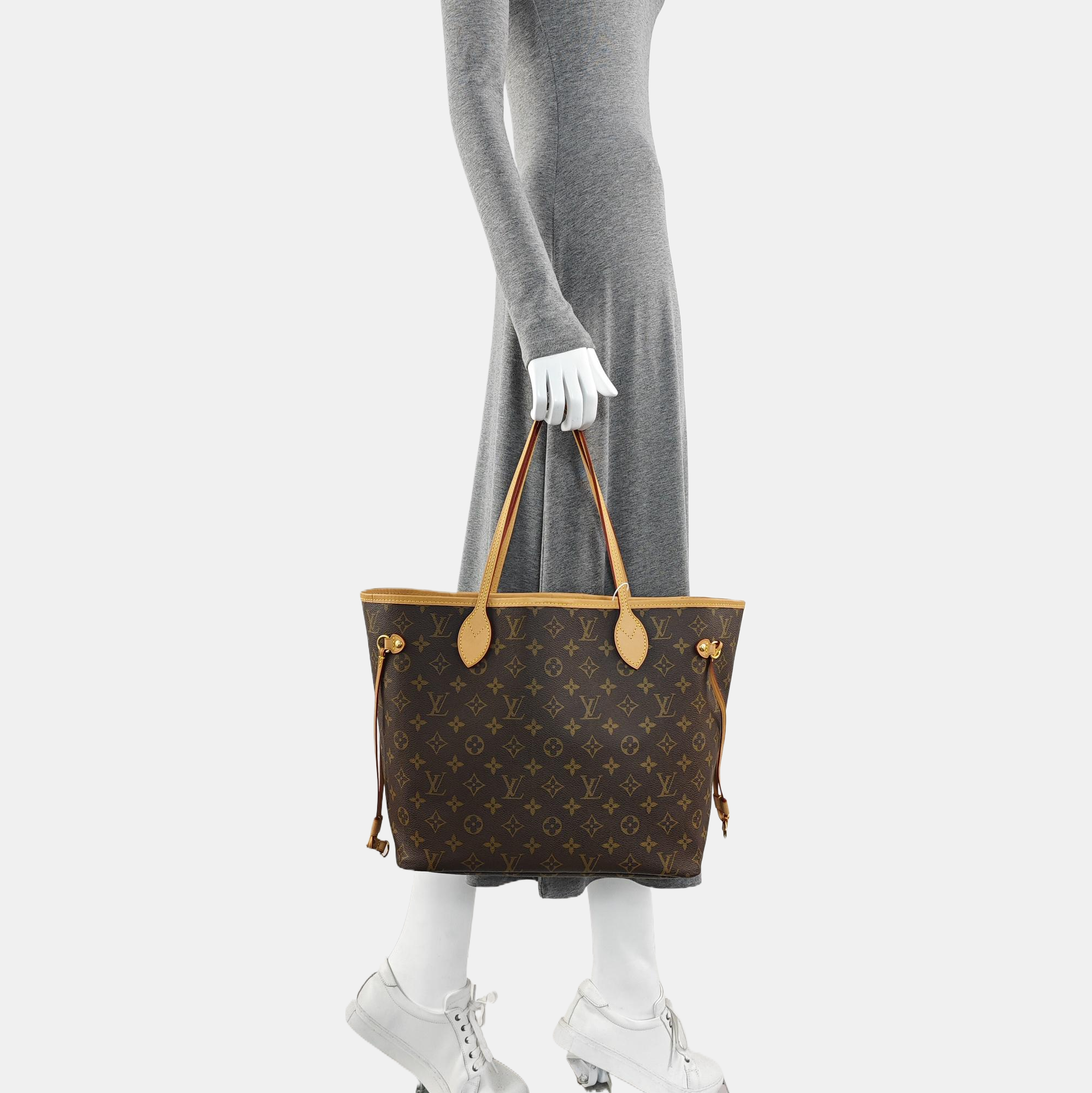 NEVERFULL MM Monogram Coated Canvas Brown