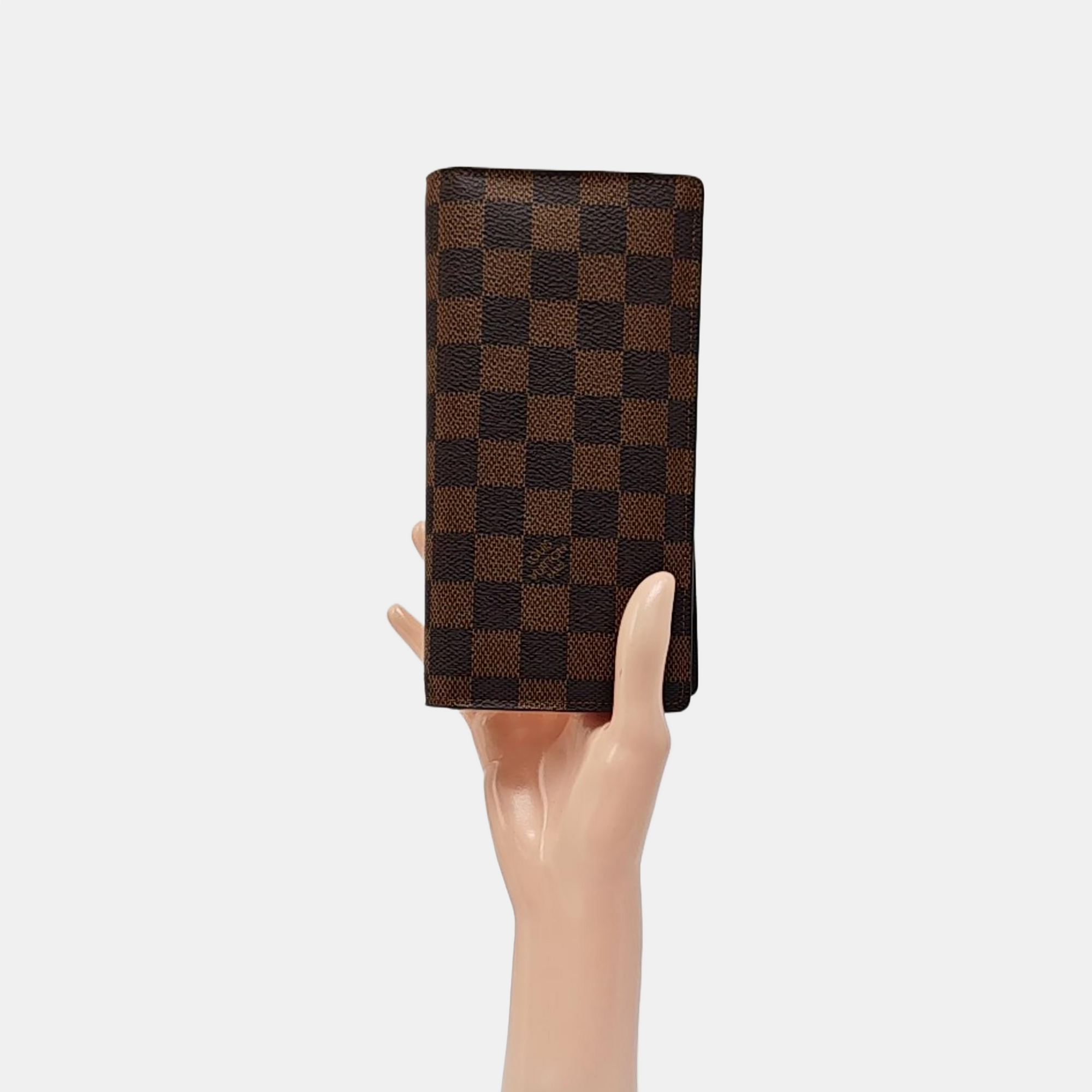 Damier Ebene Coated Canvas Clutch Brown