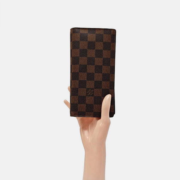 Damier Ebene Coated Canvas Clutch Brown