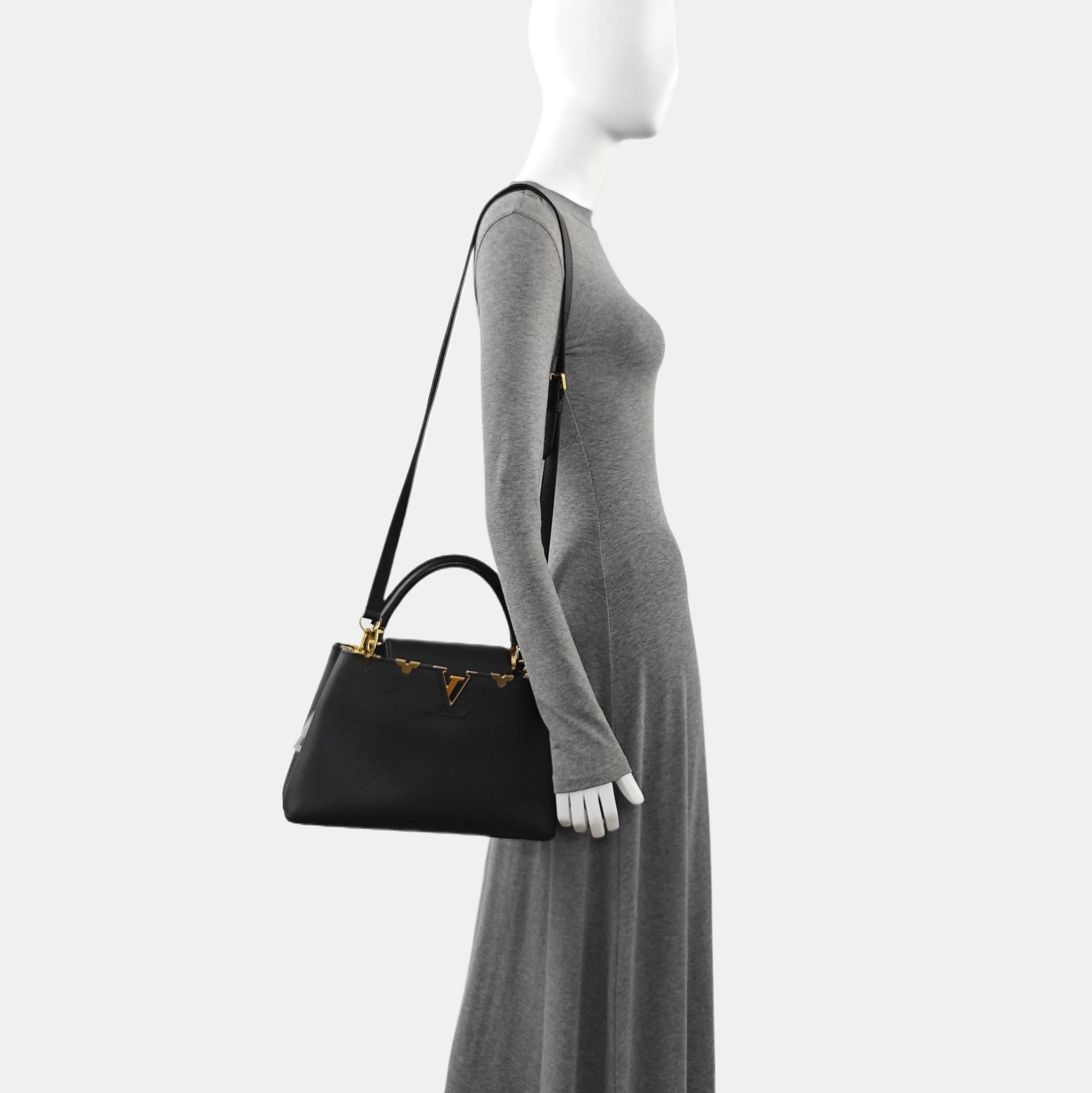 CAPUCINES MM Calfskin Black