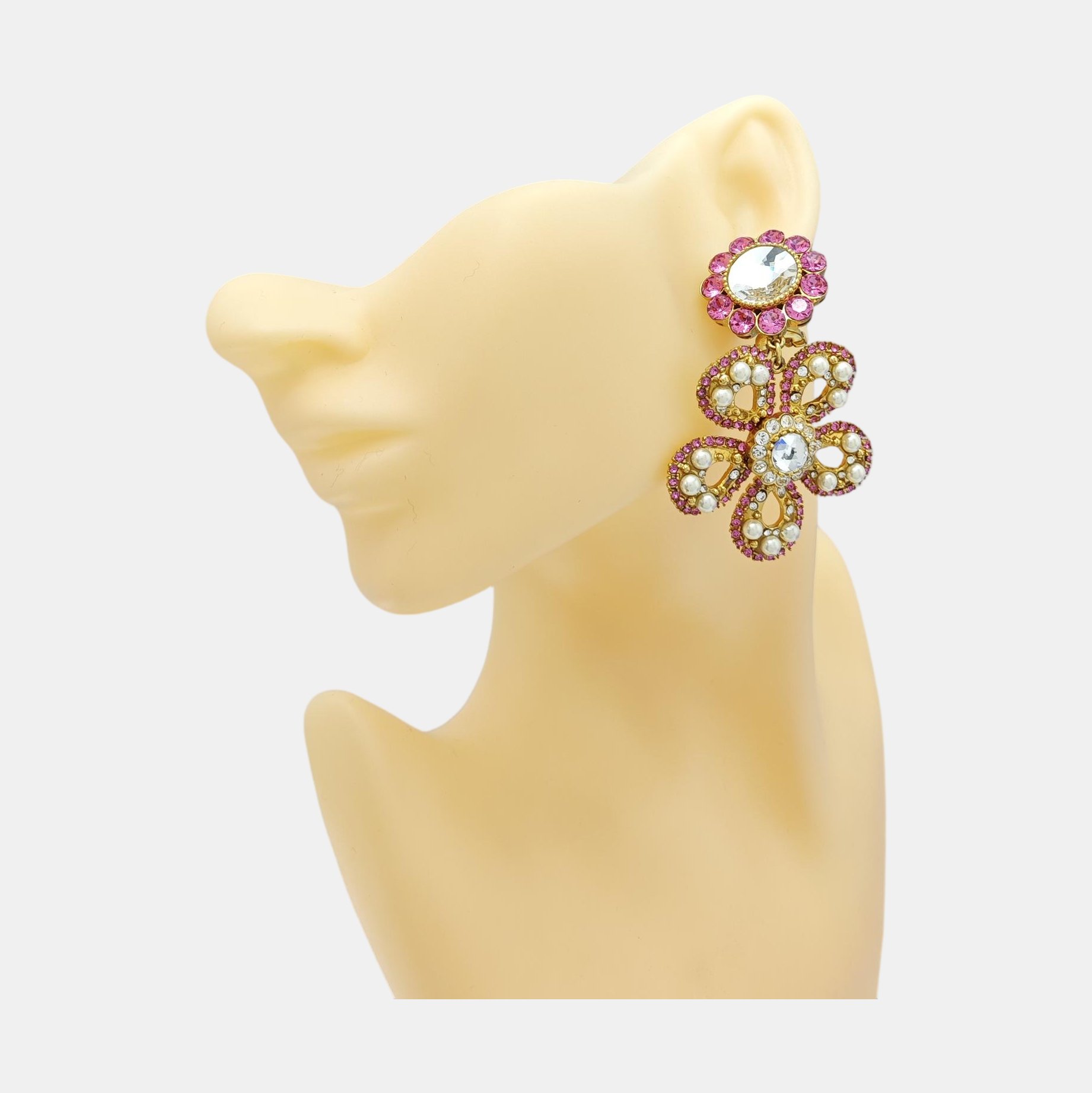 Synthetic Crystal Red Clip On Earrings
