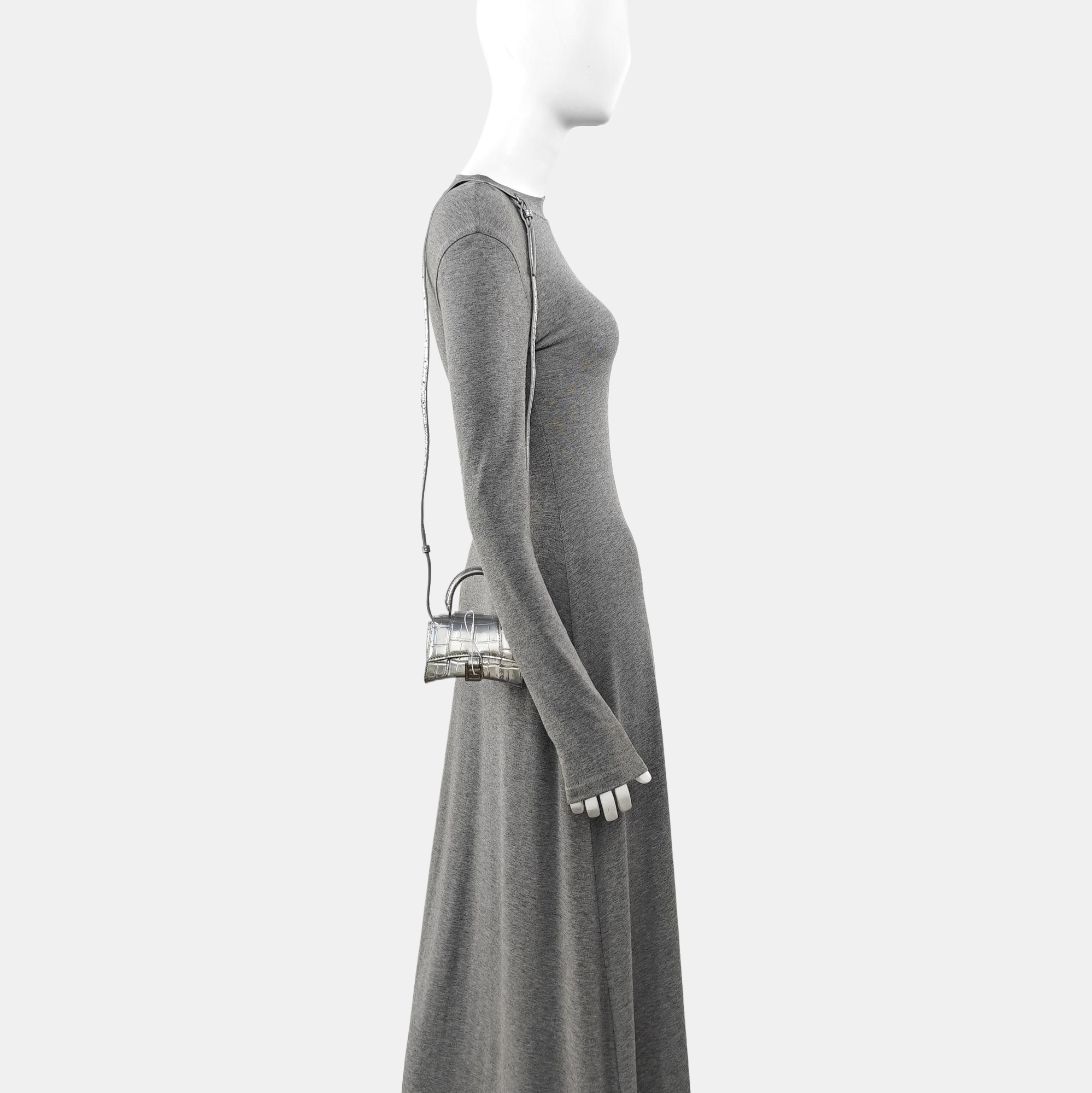 Hourglass Mini Calfskin Silver