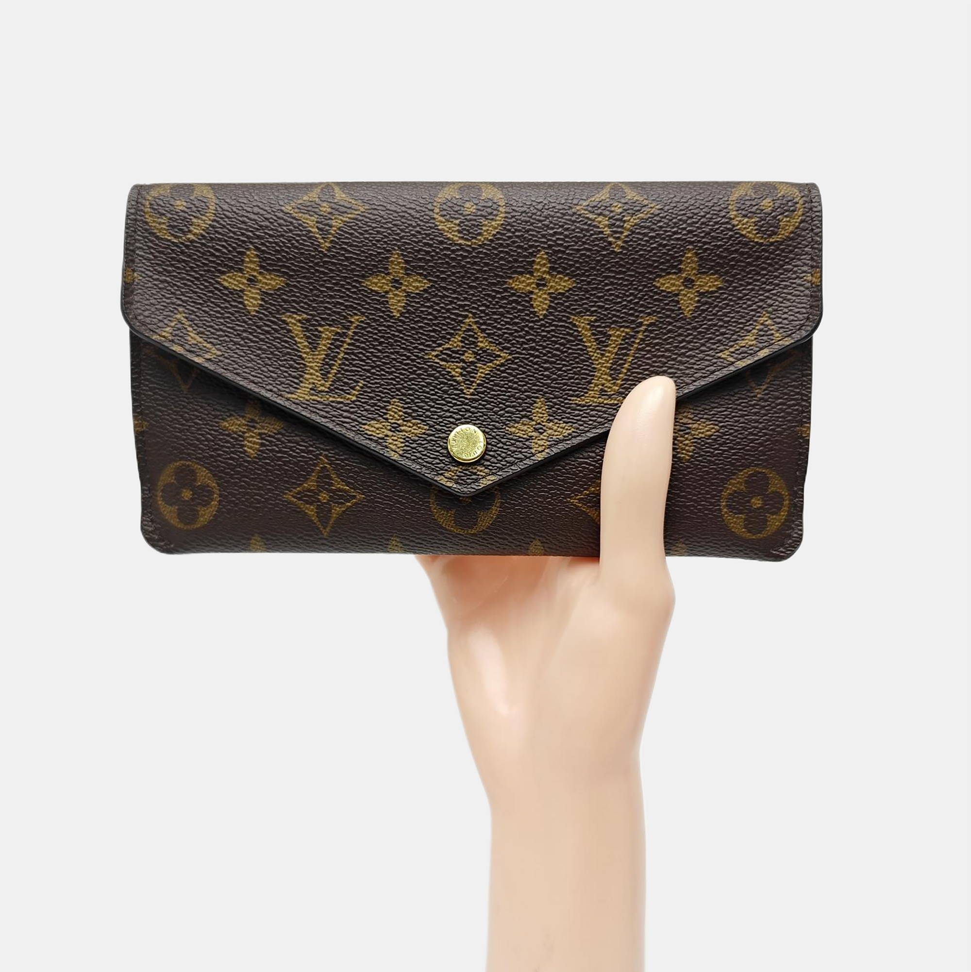 JEANNE Monogram Coated Canvas Brown Wallet