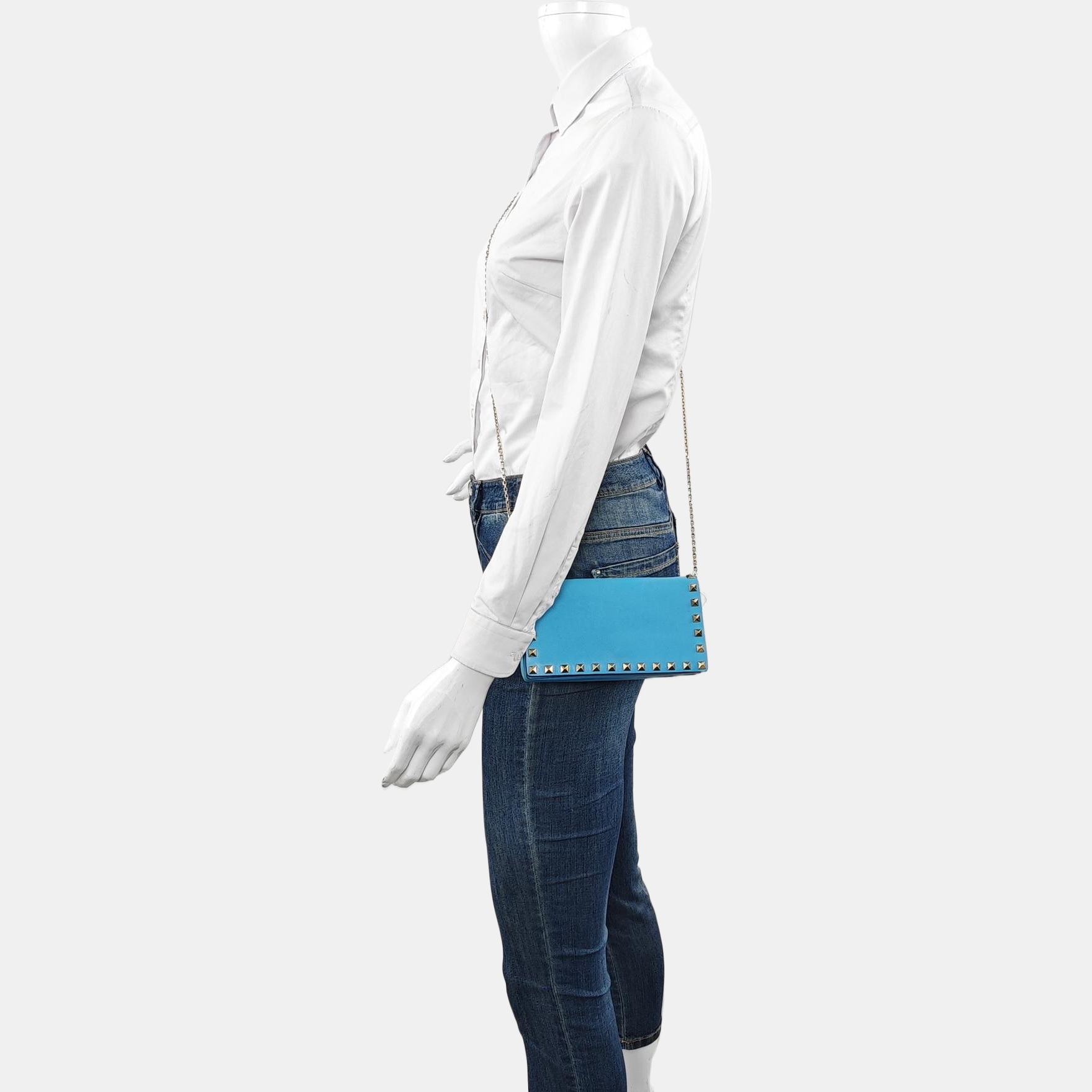 Rockstud Calfskin Blue