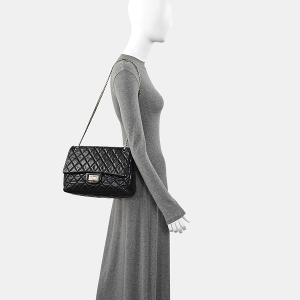 2.55 Maxi Quilted Calfskin Black