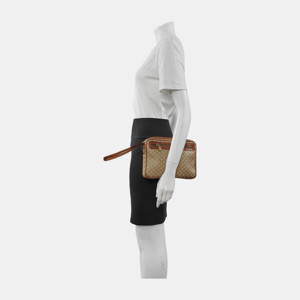 Authenticated pre-owned  MACADAM CLUTCHES Coated Canvas Beige - Clutch at Looply