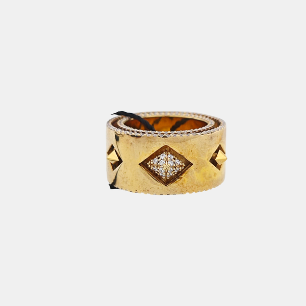 925 Sterling Silver Gold Ring EU 51