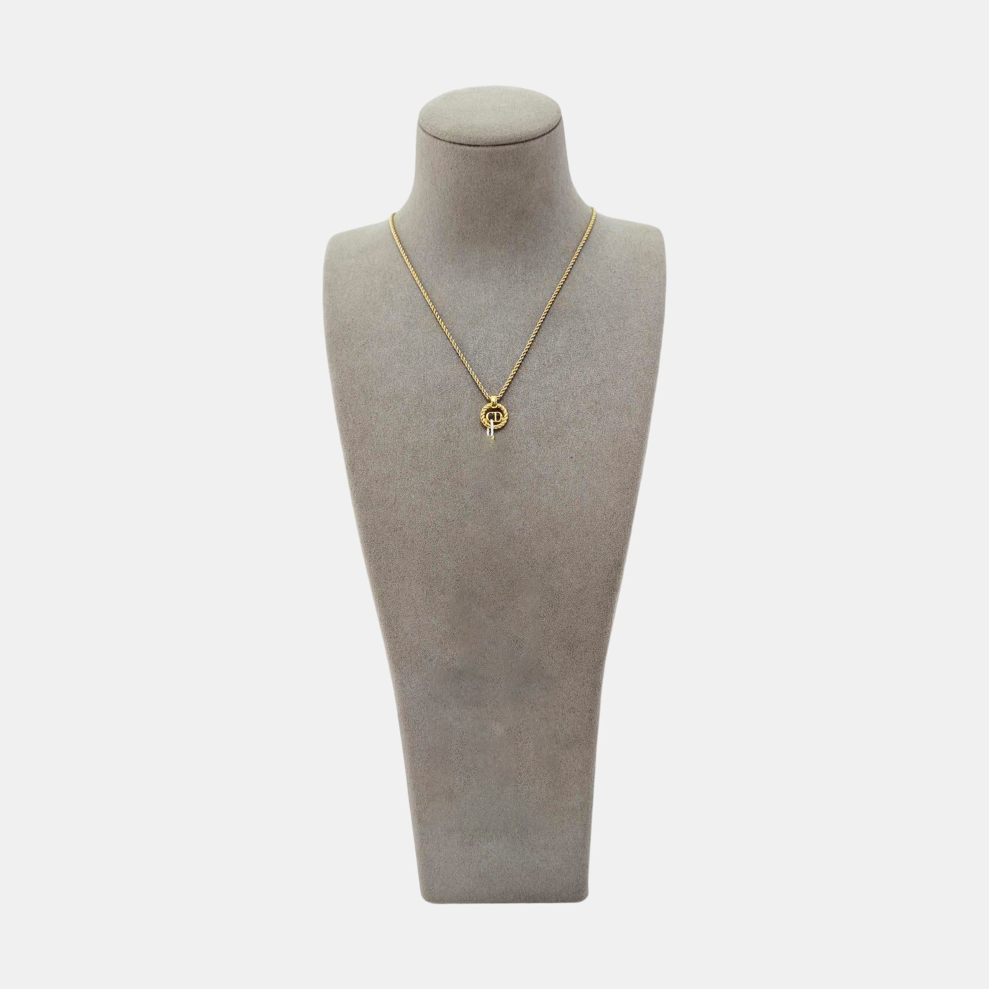 CD Navy Metal Gold Necklace