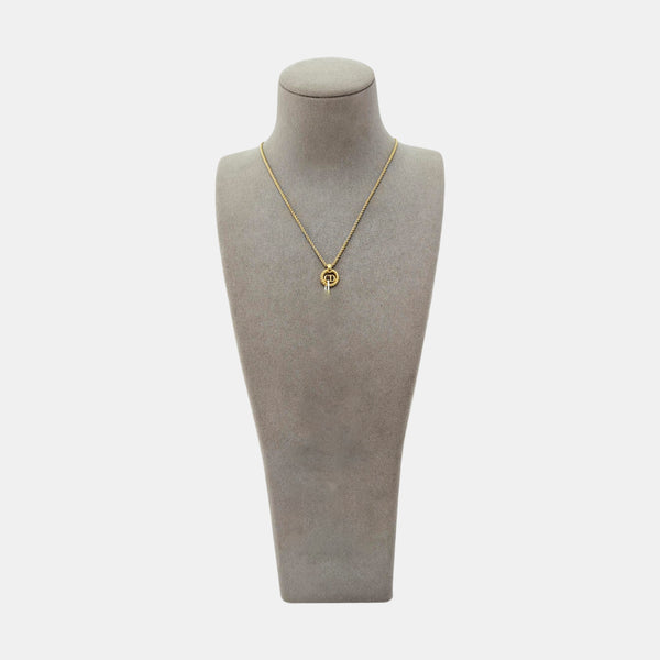 CD Navy Metal Gold Necklace