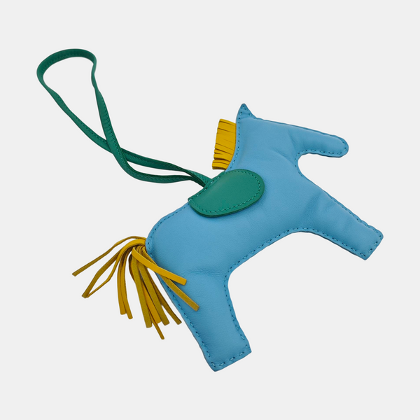 Leather Bag Charm Blue