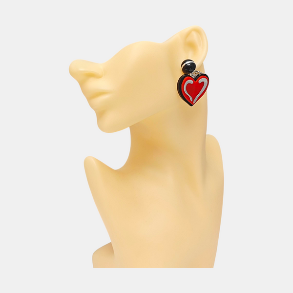 Metal Red Clip On Earrings