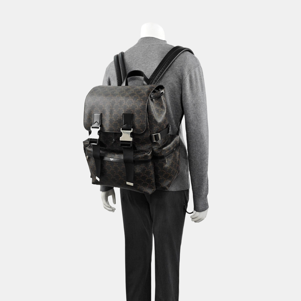 Coated Canvas Backpack Brown