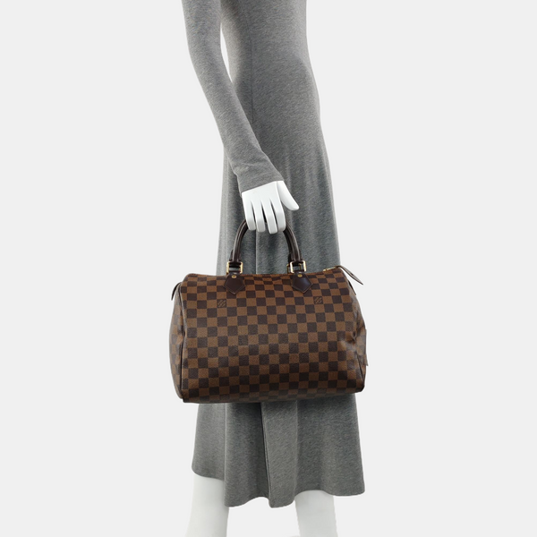 Authenticated pre-owned  SPEEDY 30 Damier Ebene Coated Canvas Brown - Top Handle Bag at Looply