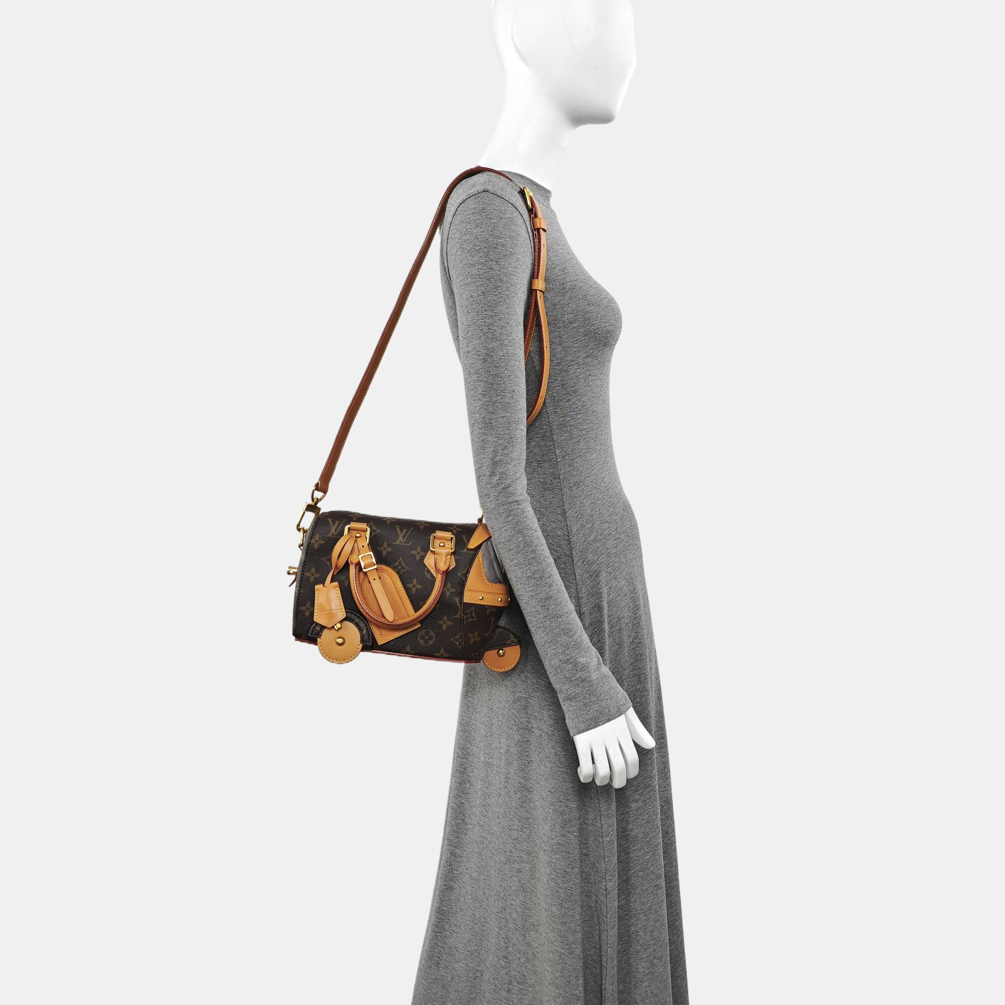 Monogram Coated Canvas Shoulder Bag Mini Brown