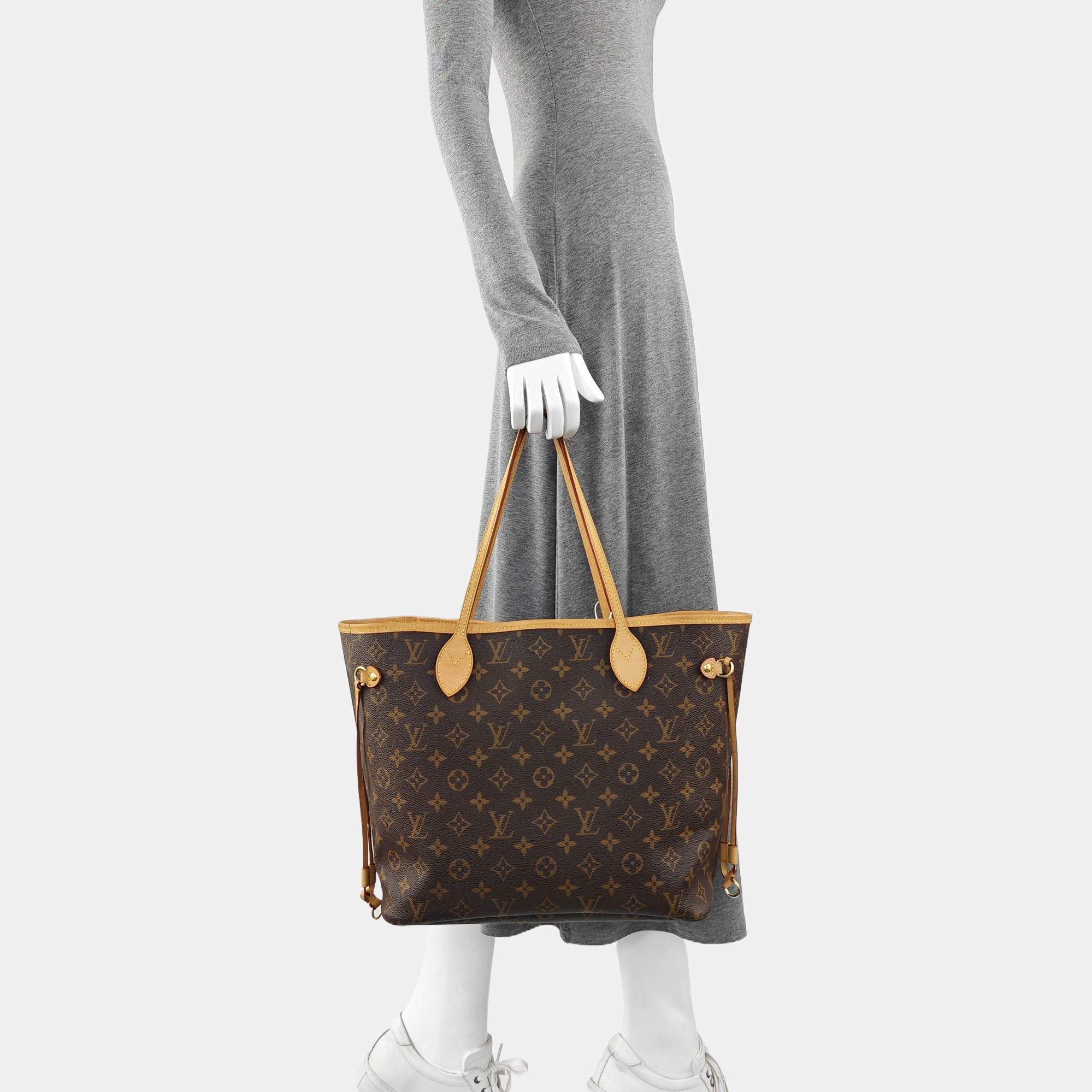 NEVERFULL MM Monogram Coated Canvas Brown