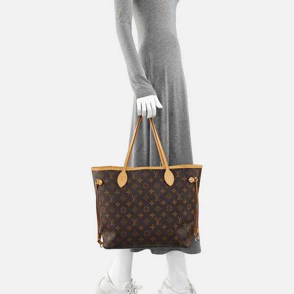 NEVERFULL MM Monogram Coated Canvas Brown