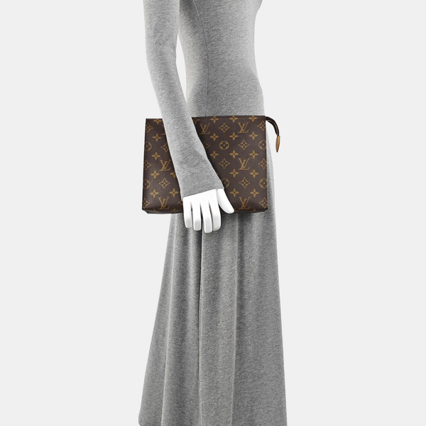 TOILET POCKET 26 Monogram Coated Canvas Brown