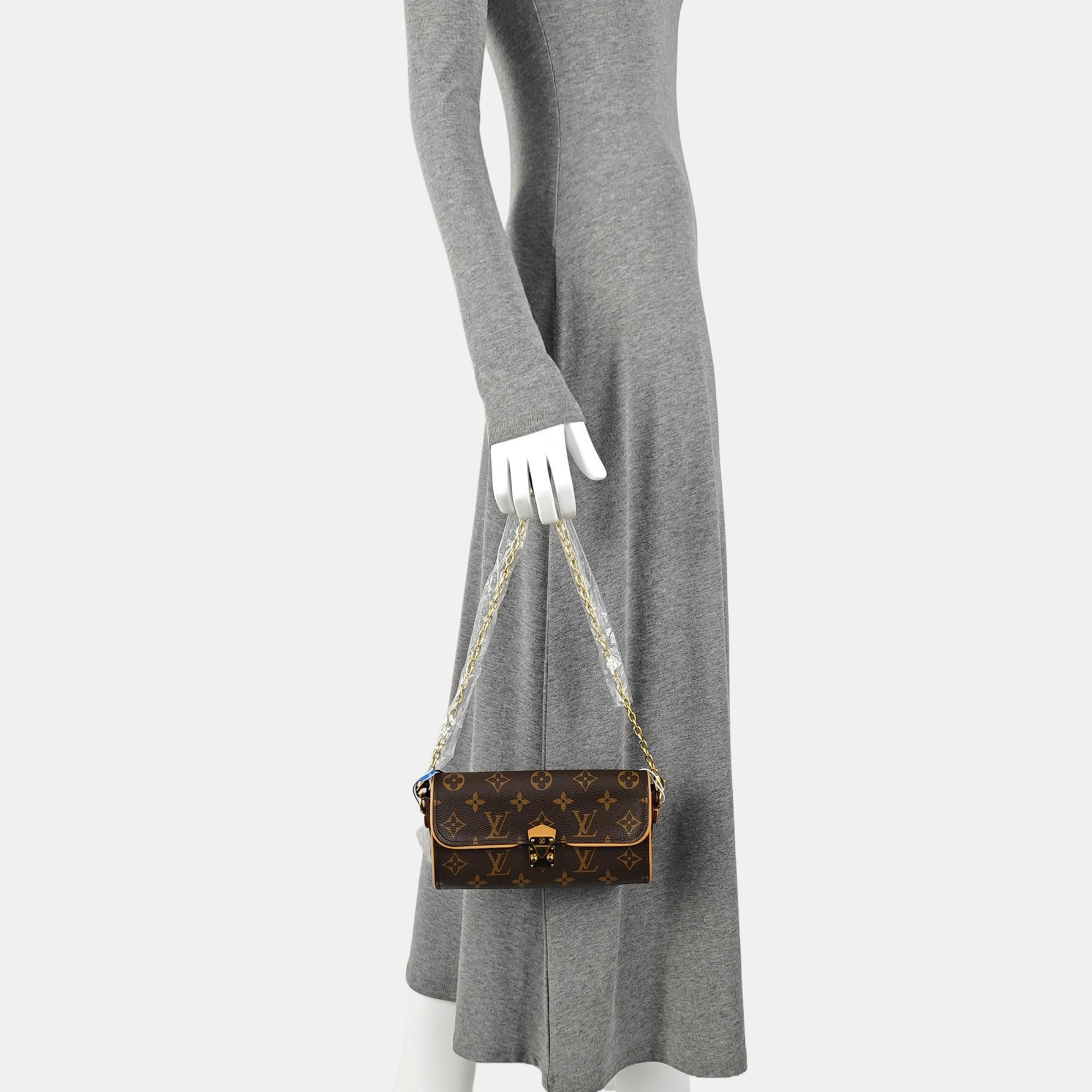 Pochette Camille Monogram Coated Canvas Brown