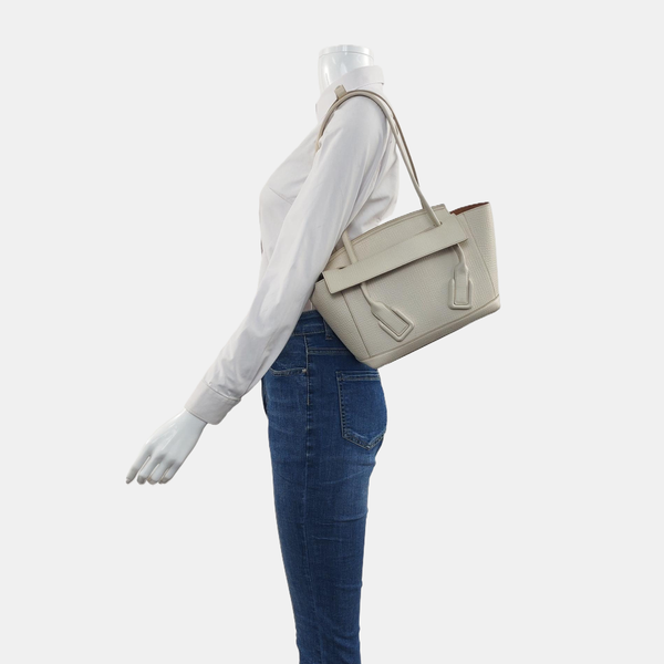 Authenticated pre-owned  Arco Mini Calfskin White - Top Handle Bag at Looply