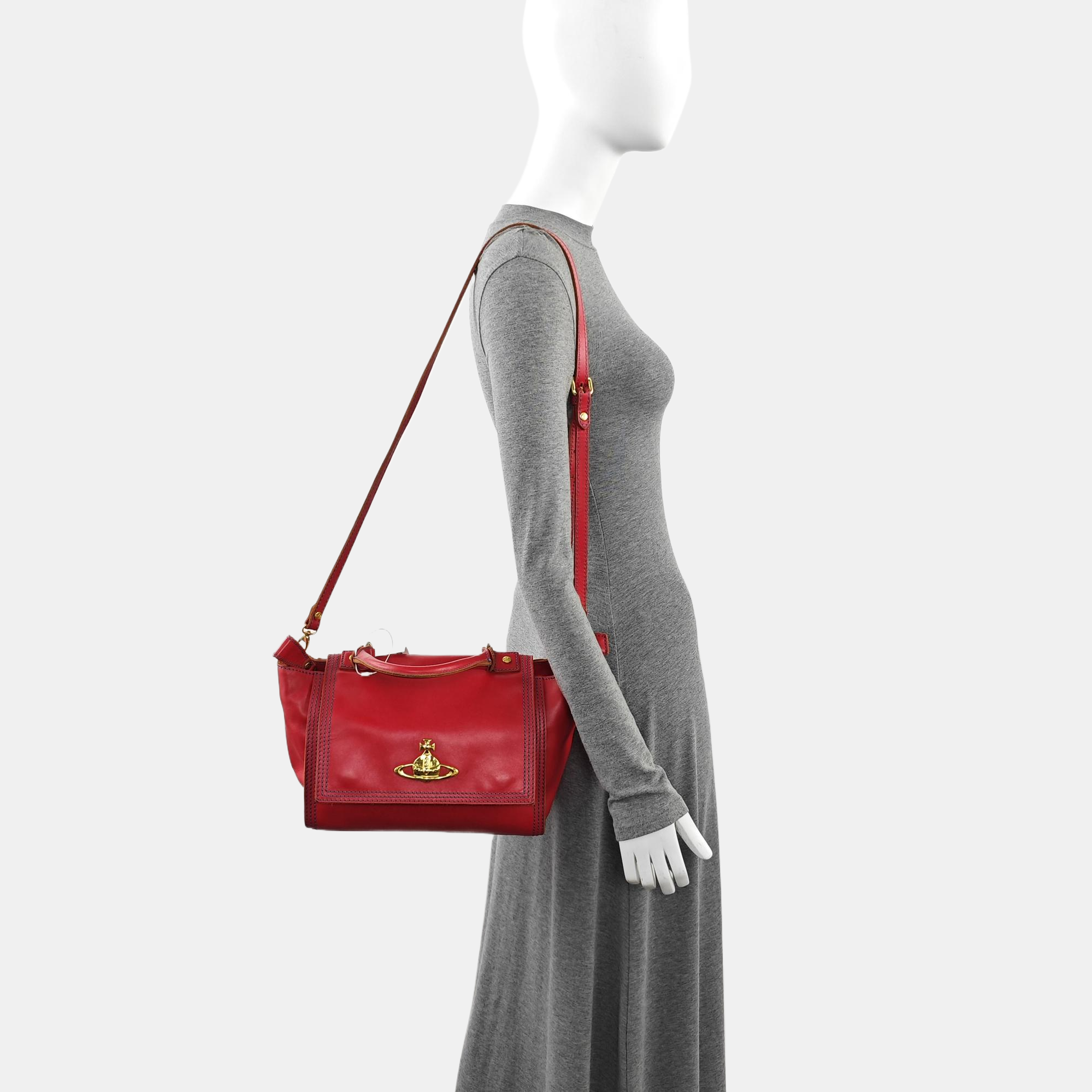 Quilted Calfskin Shoulder Bag Red
