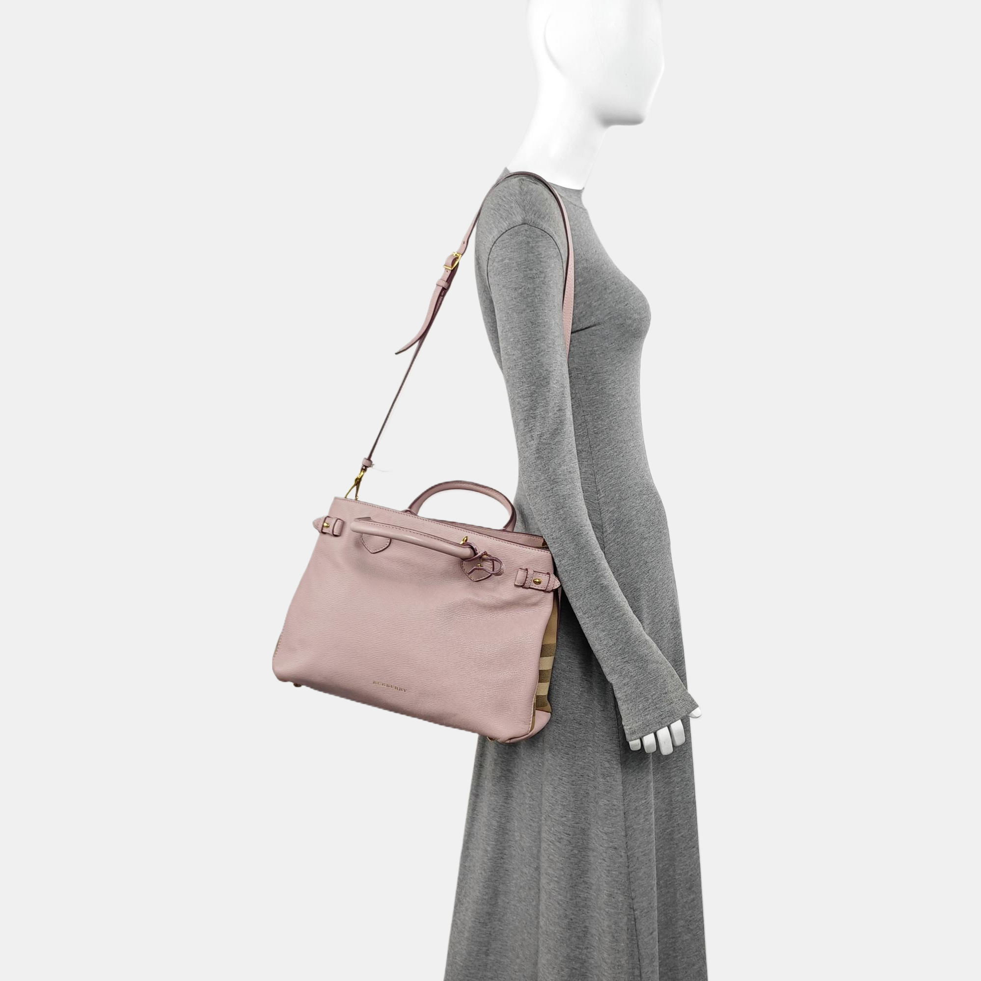 The Banner Medium Calfskin Pink