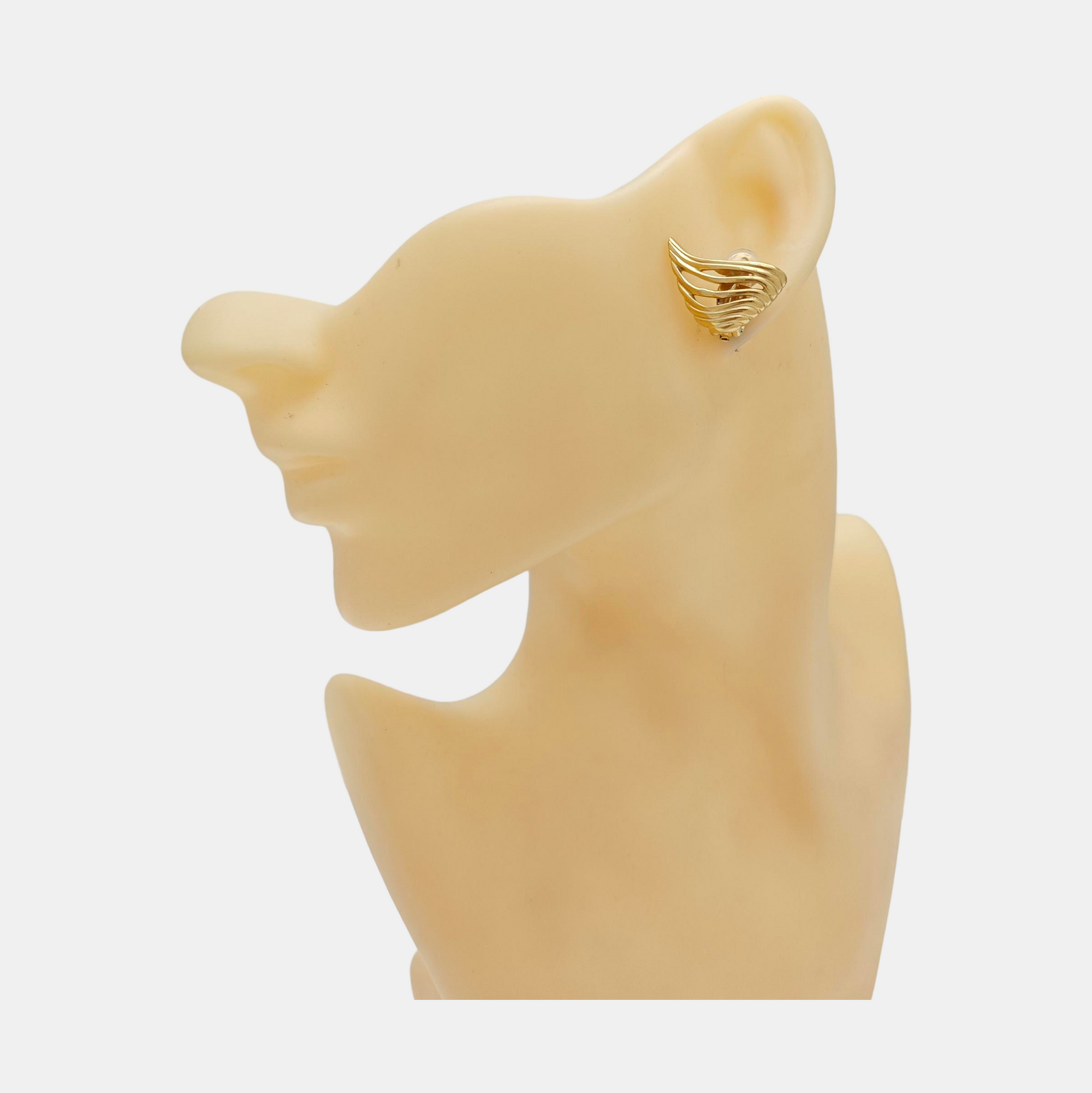 Metal Gold Clip On Earrings