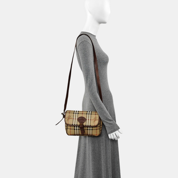 Coated Canvas Shoulder Bag Beige