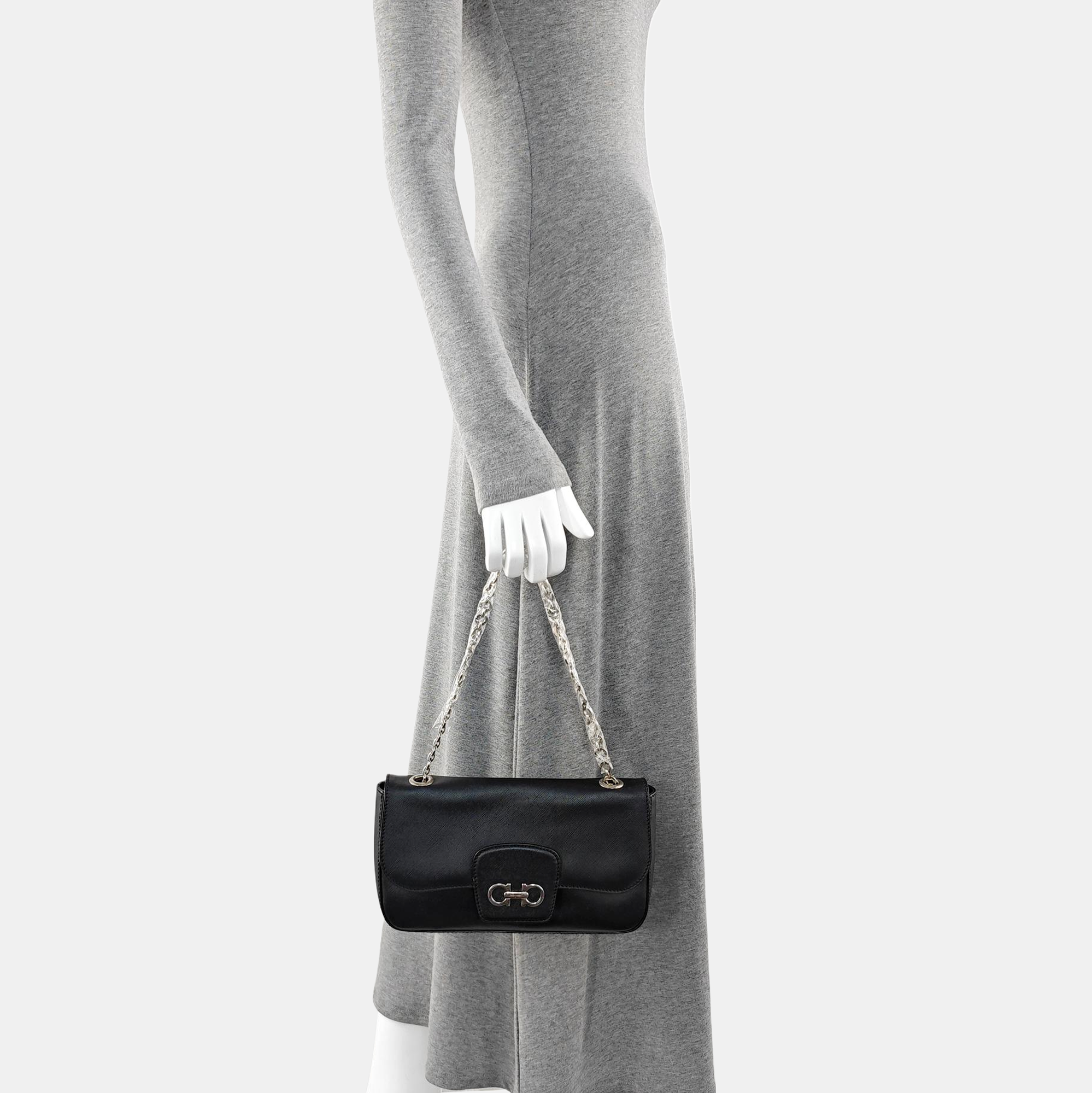 Calfskin Top Handle Bag Black