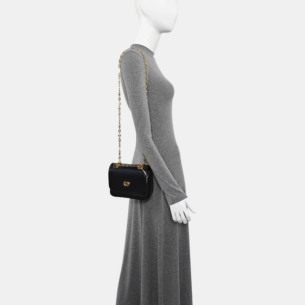 Calfskin Shoulder Bag Small Black