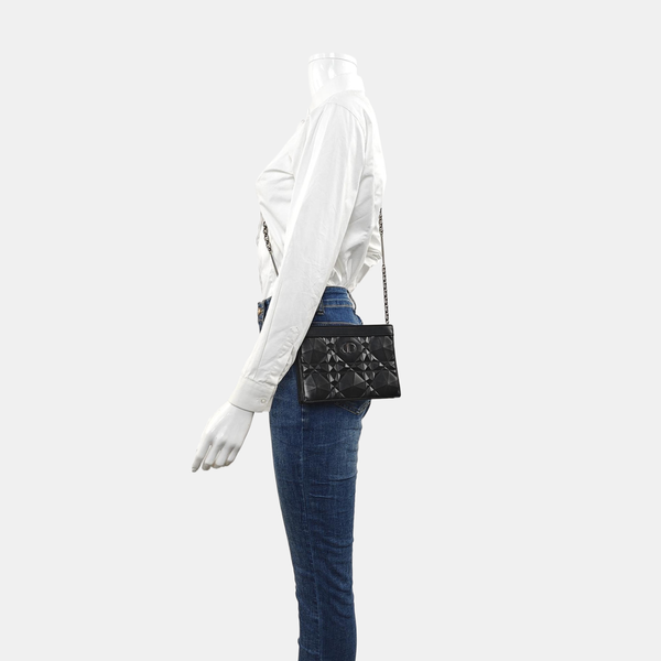 Authenticated pre-owned  Dior Caro Cannage Calfskin Black - Shoulder Bag at Looply