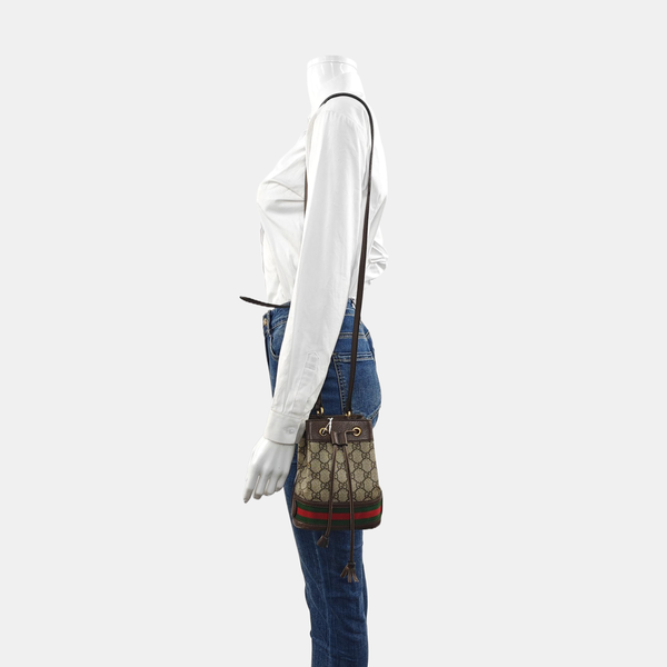 Ophidia Mini Monogram Coated Canvas Beige