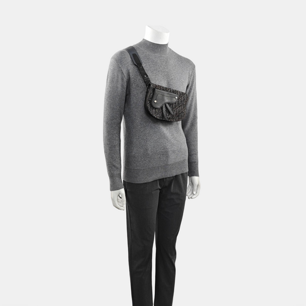 Saddle Medium Canvas Gray