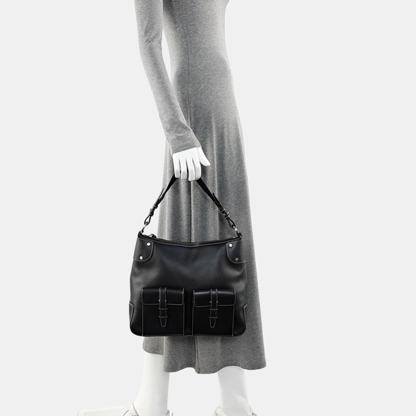 Calfskin Shoulder Bag Black