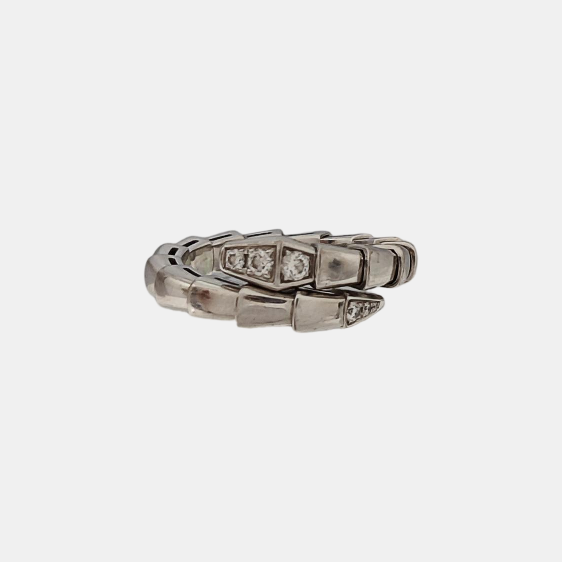 SERPENTI 18k White Gold Silver Ring EU 49