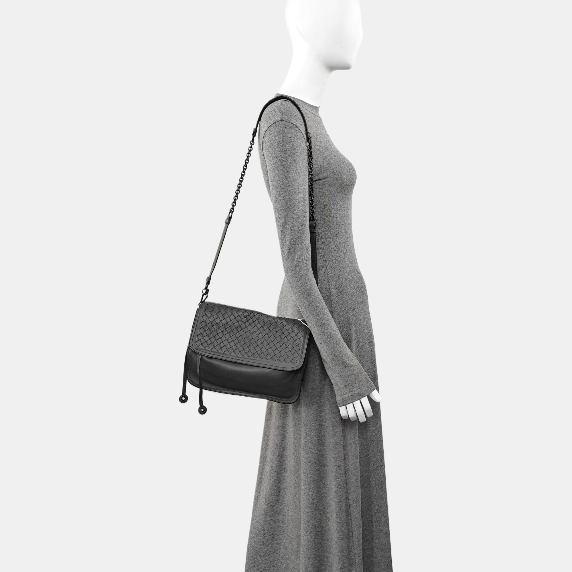 Calfskin Shoulder Bag Gray