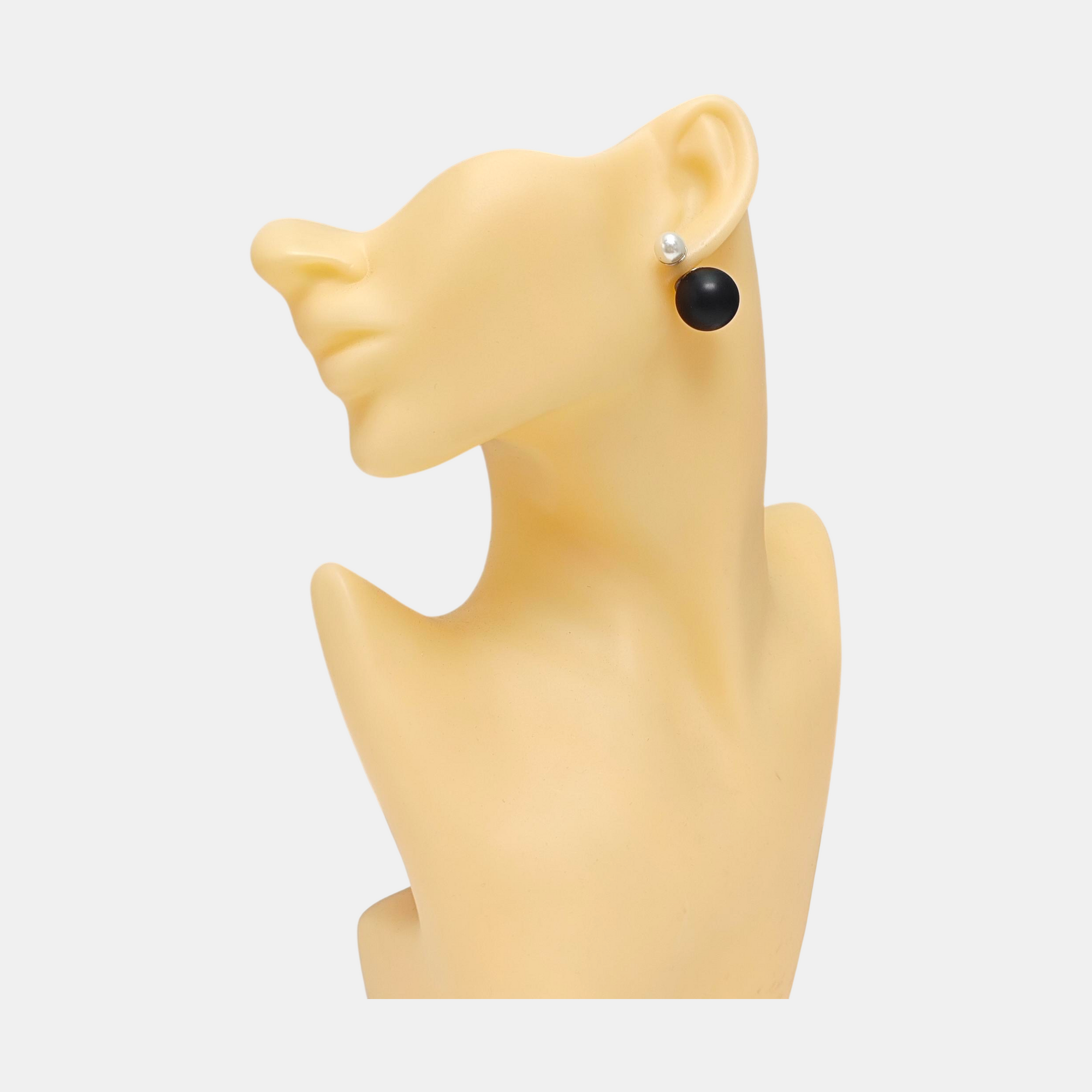 Dior Tribales Resin White Stud Earrings