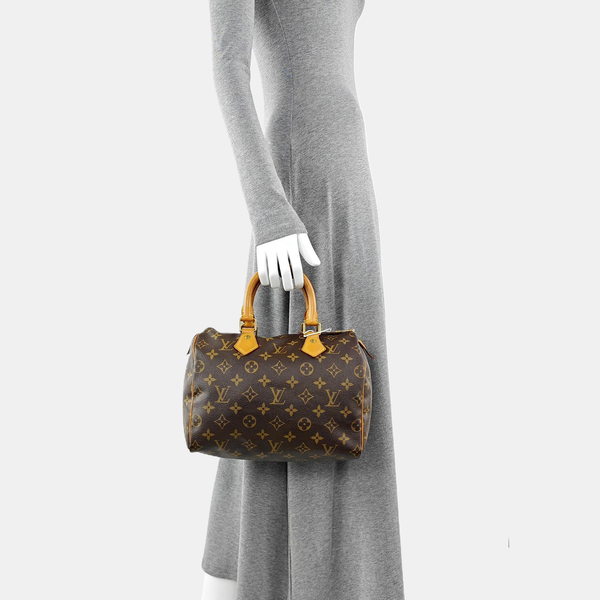 SPEEDY 25 Monogram Coated Canvas Brown
