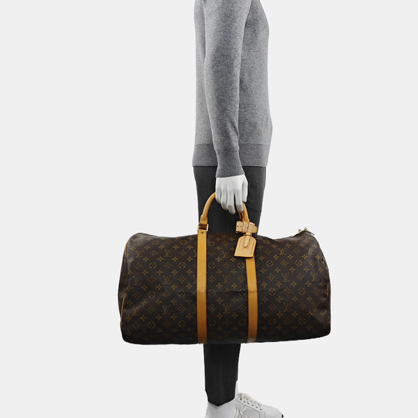 SAC SOUPLE 55 Monogram Coated Canvas Brown